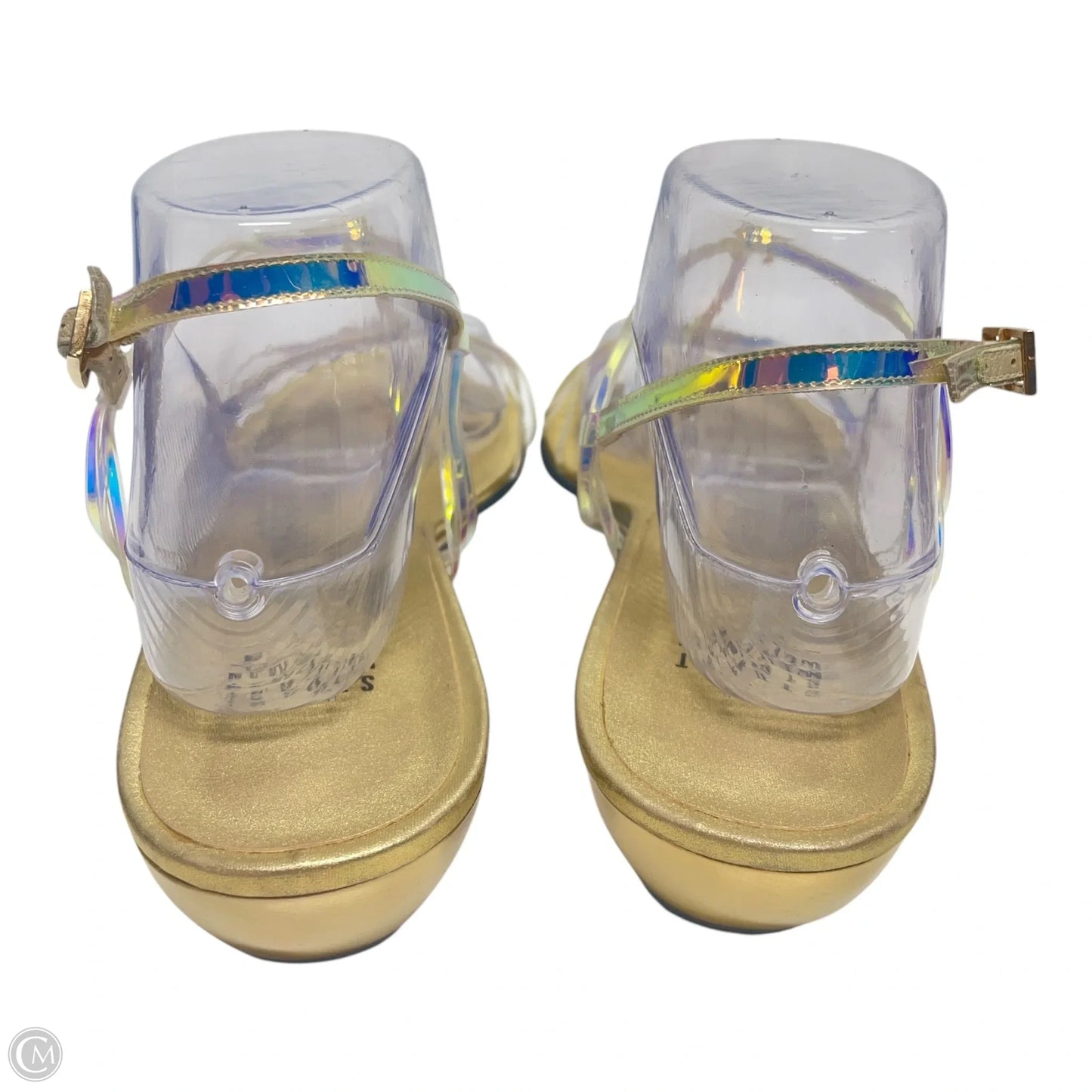 Sandals Designer By Stuart Weitzman In Gold, Size: 9.5