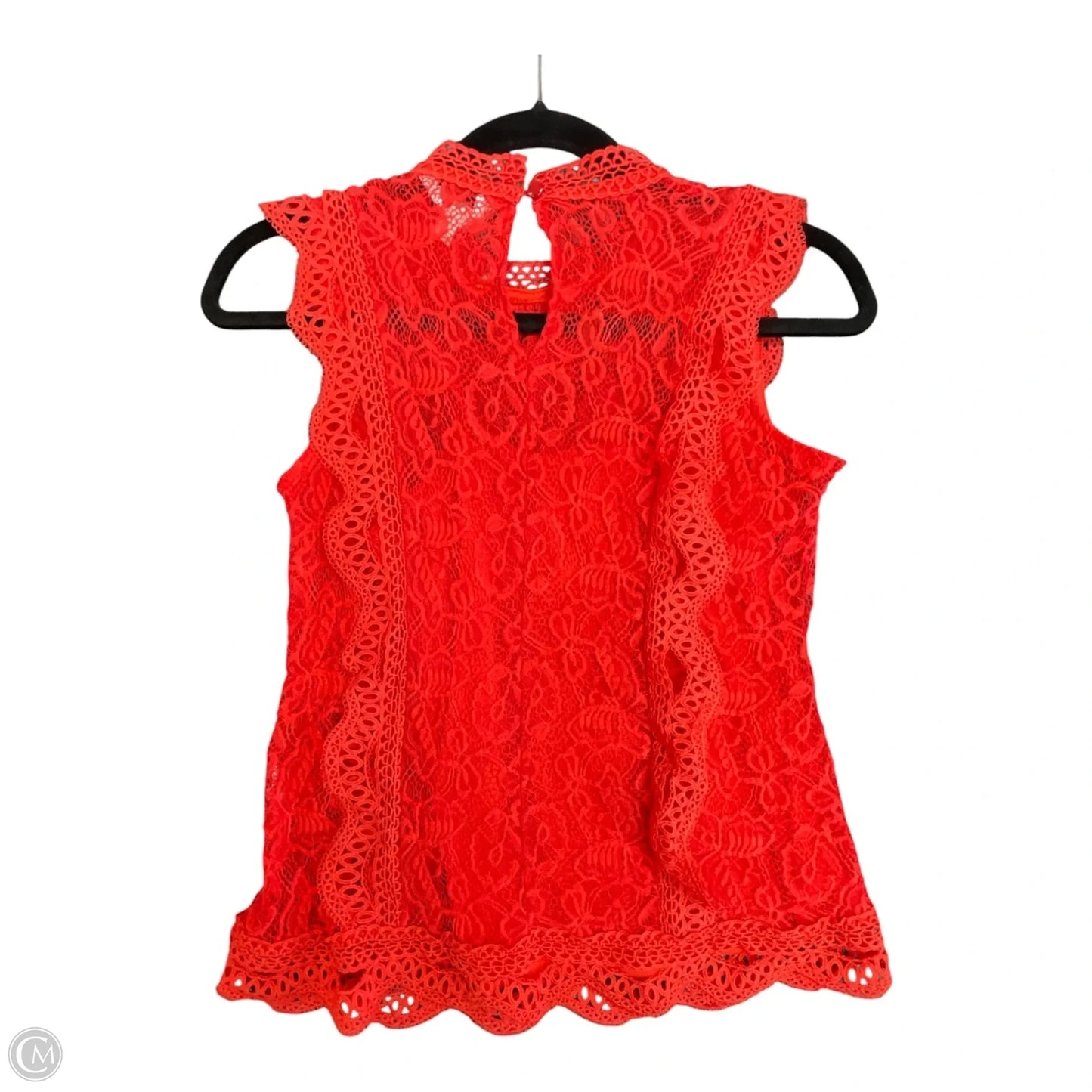 Blouse Short Sleeve By Adiva In Red, Size: Xs