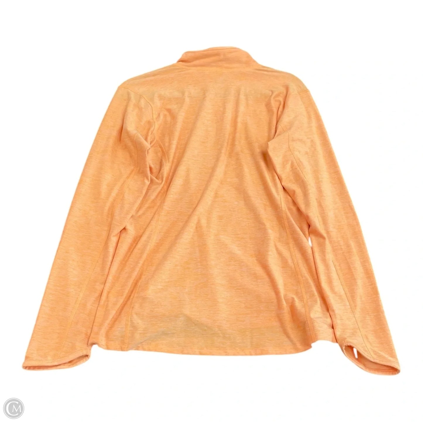 Athletic Top Long Sleeve Collar By The North Face In Orange, Size: L