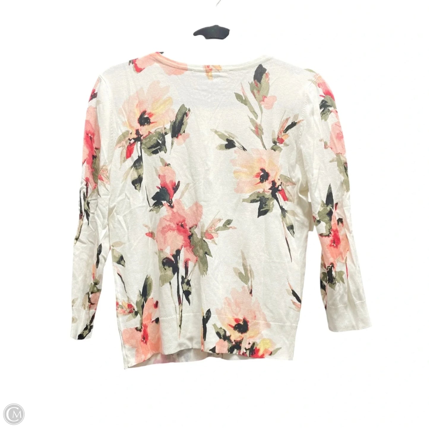 Sweater Cardigan By White House Black Market In Floral Print, Size: M