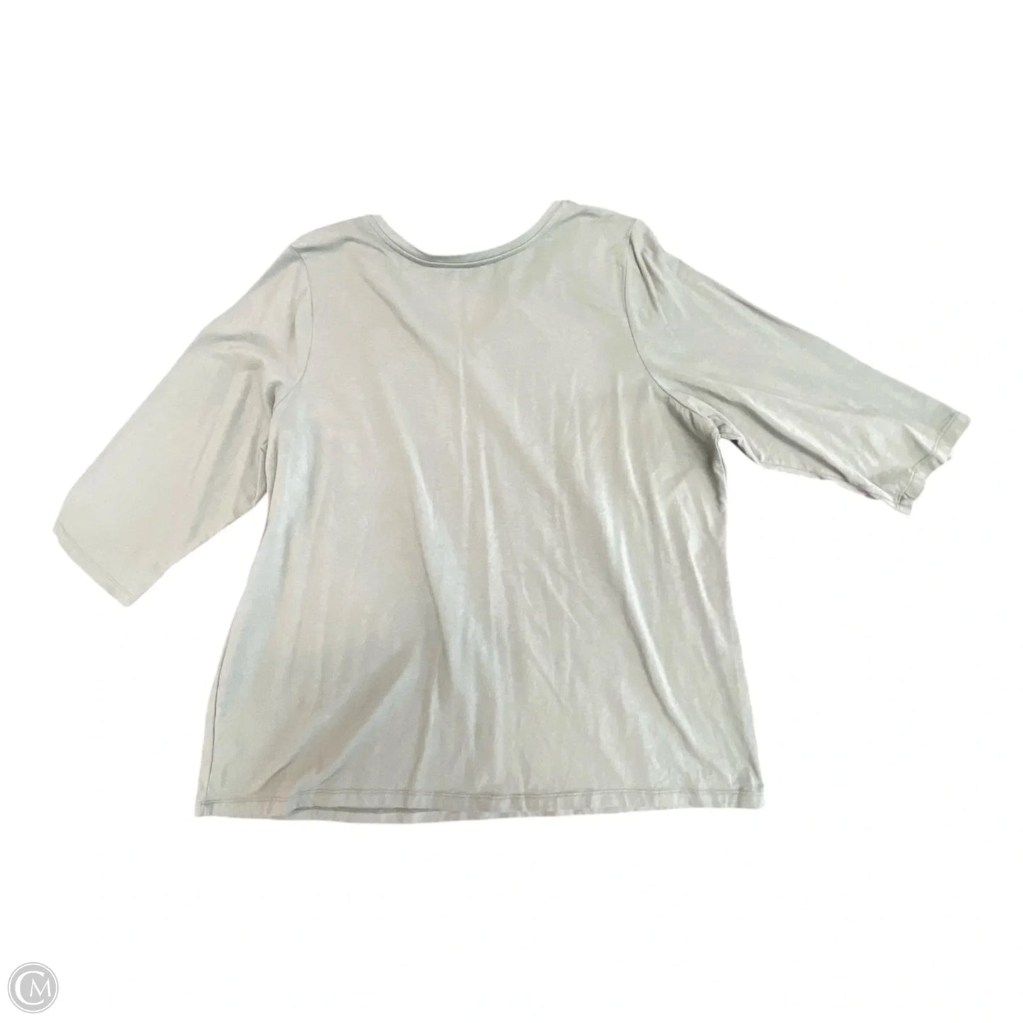 Top 3/4 Sleeve Basic By D&co. In Green, Size: 2x