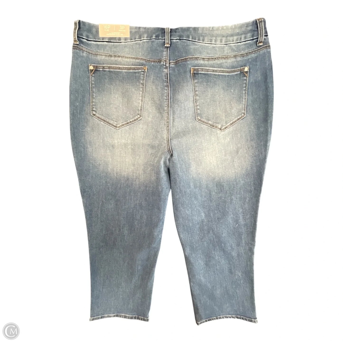 Jeans Cropped By Chicos In Blue Denim, Size: Xlp