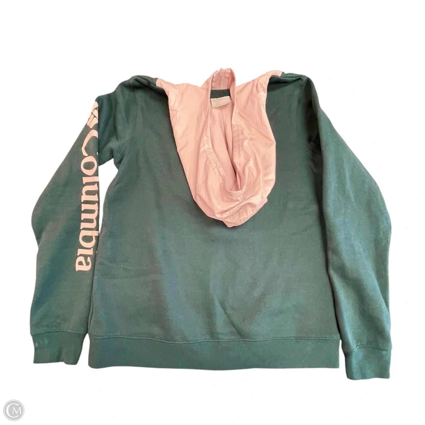 Sweatshirt Hoodie By Columbia In Green & Pink, Size: S