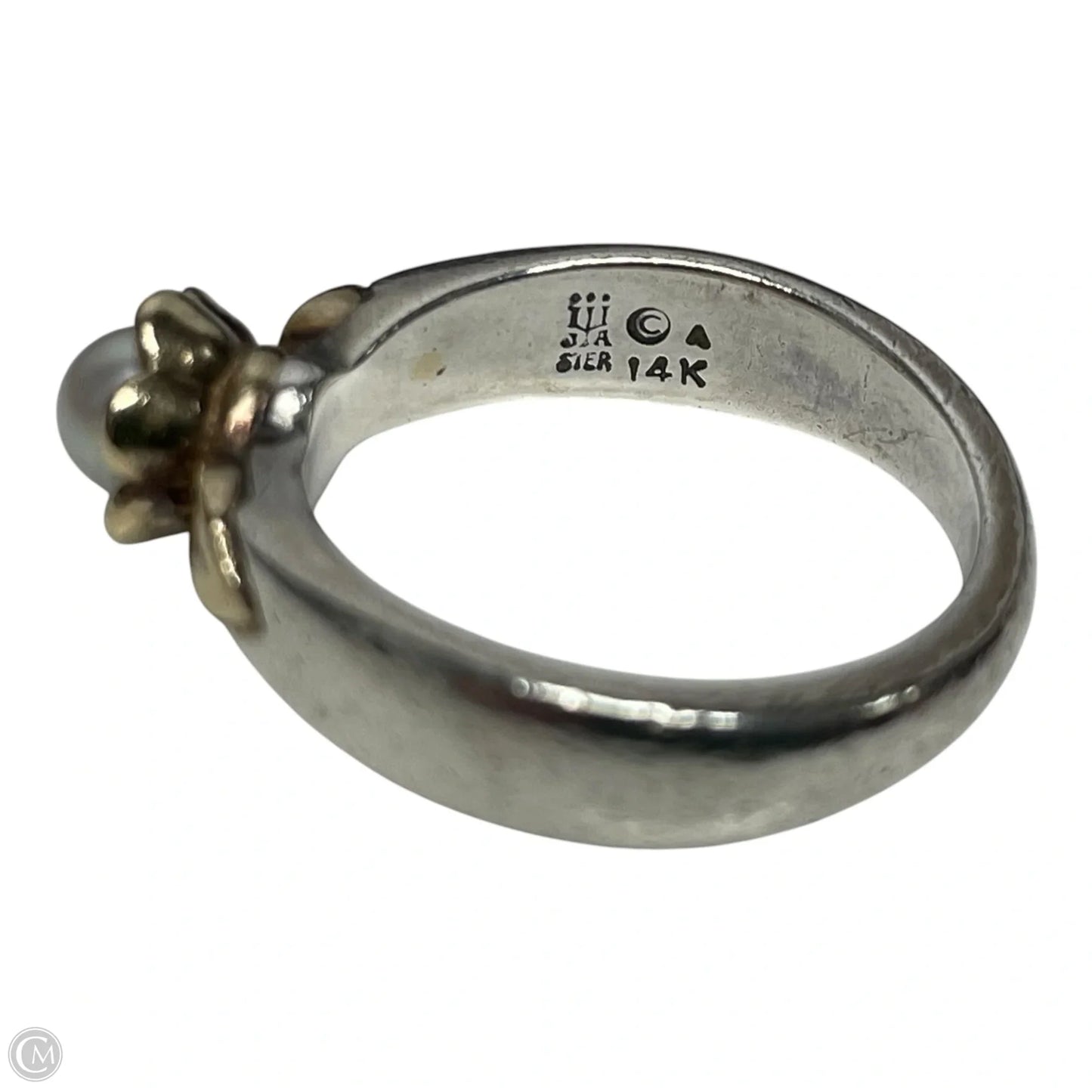 Ring 14K Gold & Sterling Silver & Pearl By James Avery, Size: 7.5