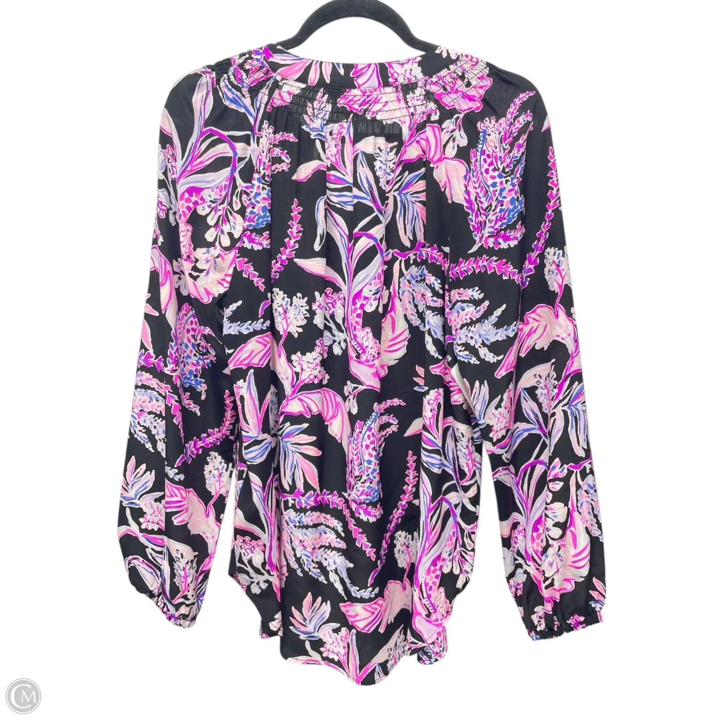 Top Long Sleeve Designer By Lilly Pulitzer In Black & Purple, Size: L