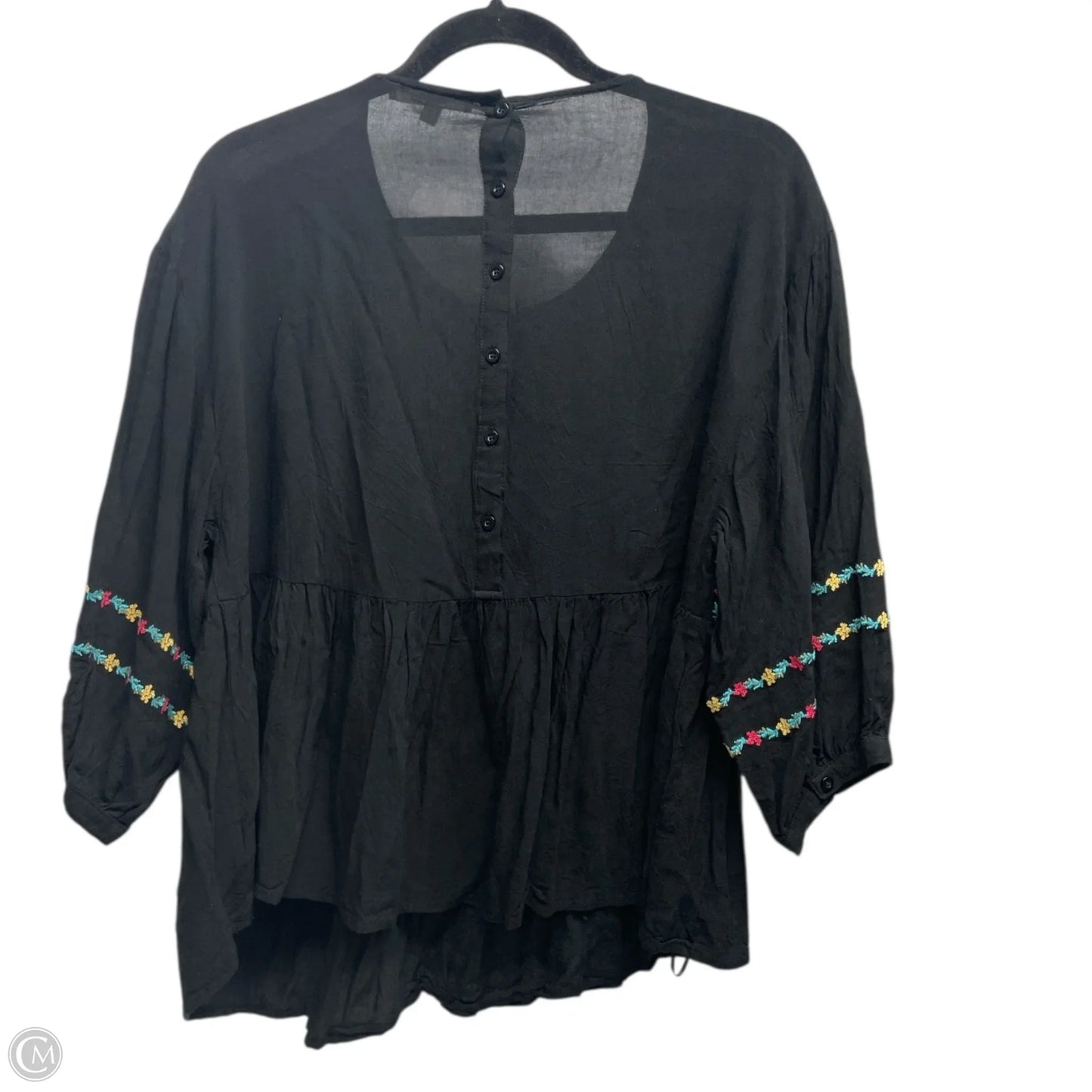 Top Long Sleeve By Andree By Unit In Black, Size: L
