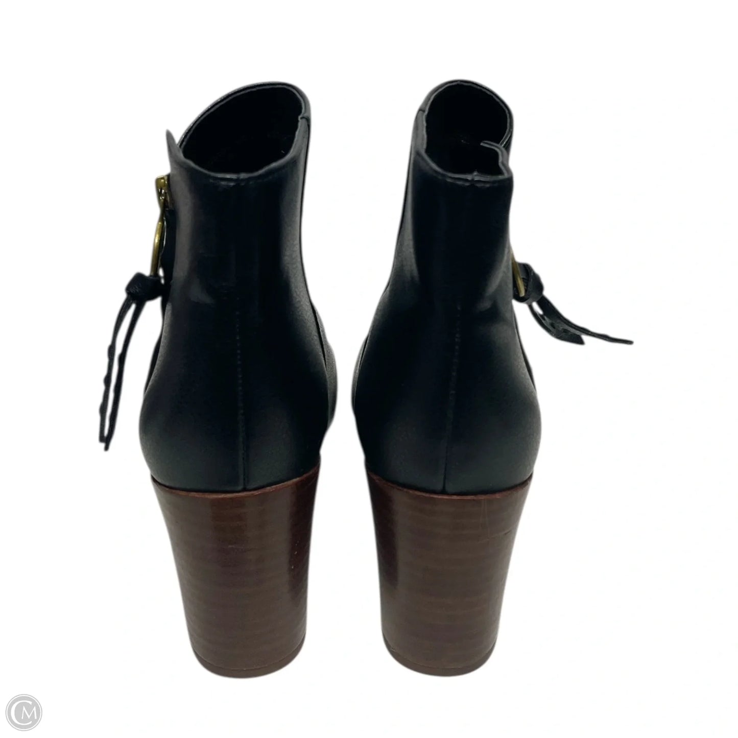 Boots Ankle Heels By Franco Sarto In Black & Brown, Size: 9