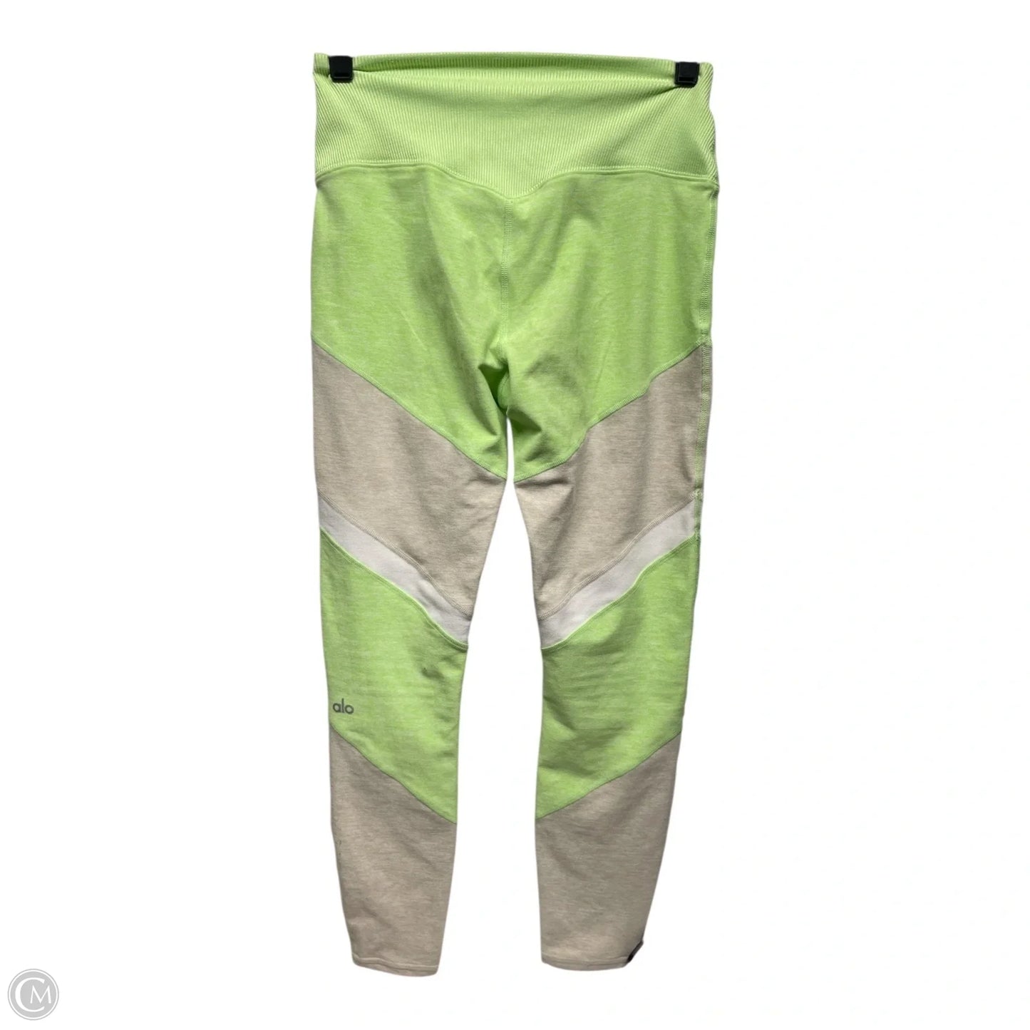 Athletic Leggings By Alo In Green & Grey, Size: S