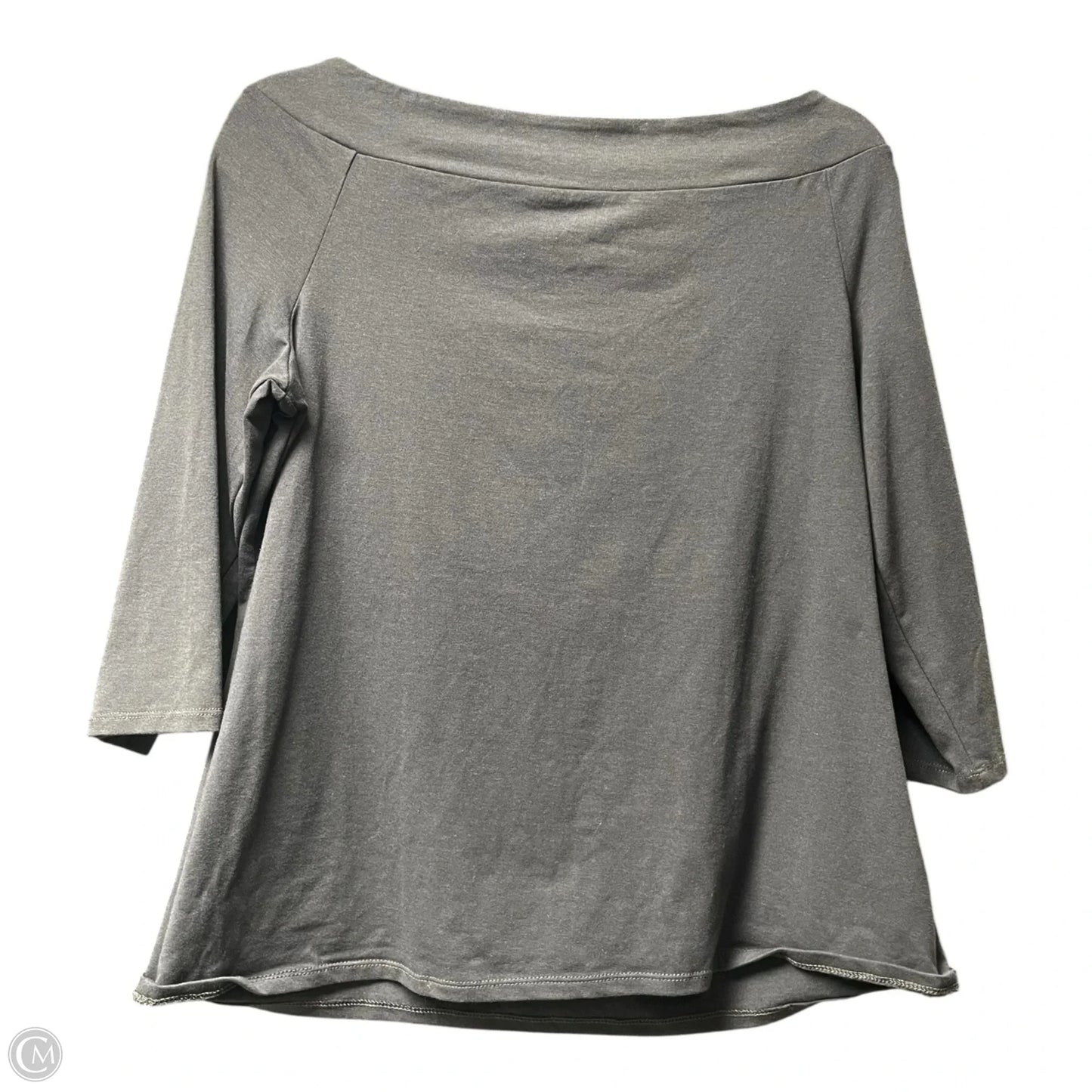 Top 3/4 Sleeve By Loft In Grey, Size: L