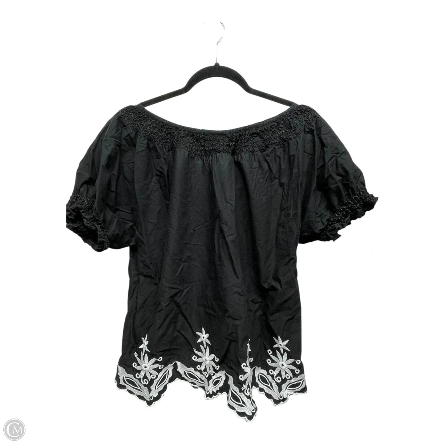 Top Short Sleeve By Hannah In Black & White, Size: L