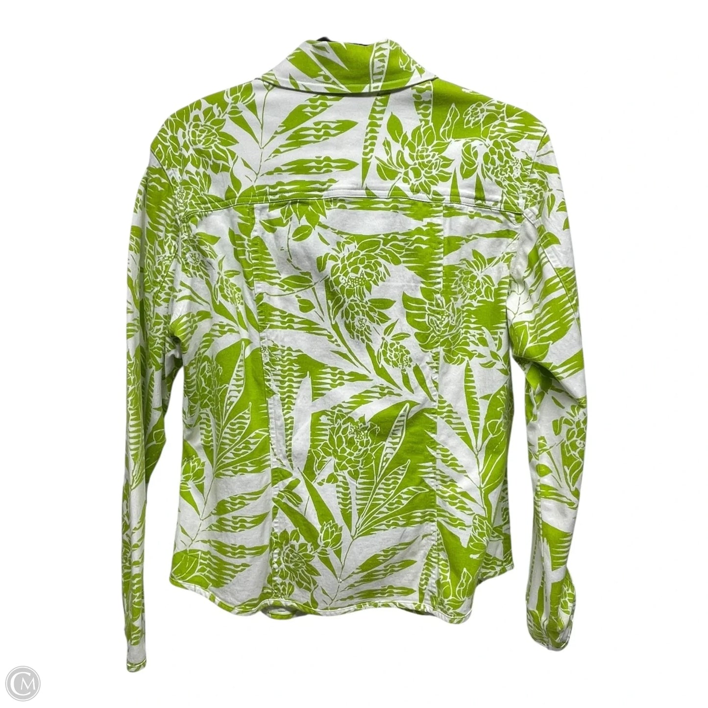 Jacket Other By Chicos In Green & White, Size: M