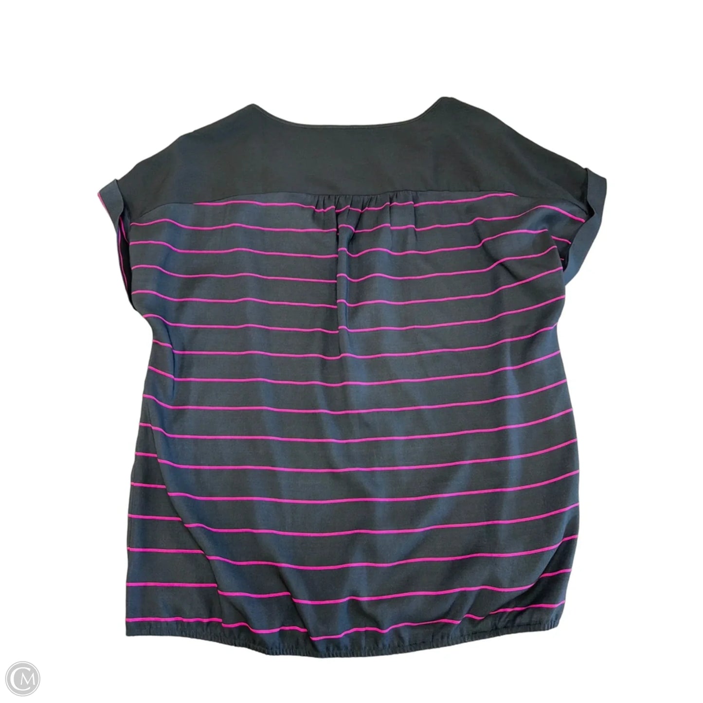 Blouse Short Sleeve By Ann Taylor In Striped Pattern, Size: Xl