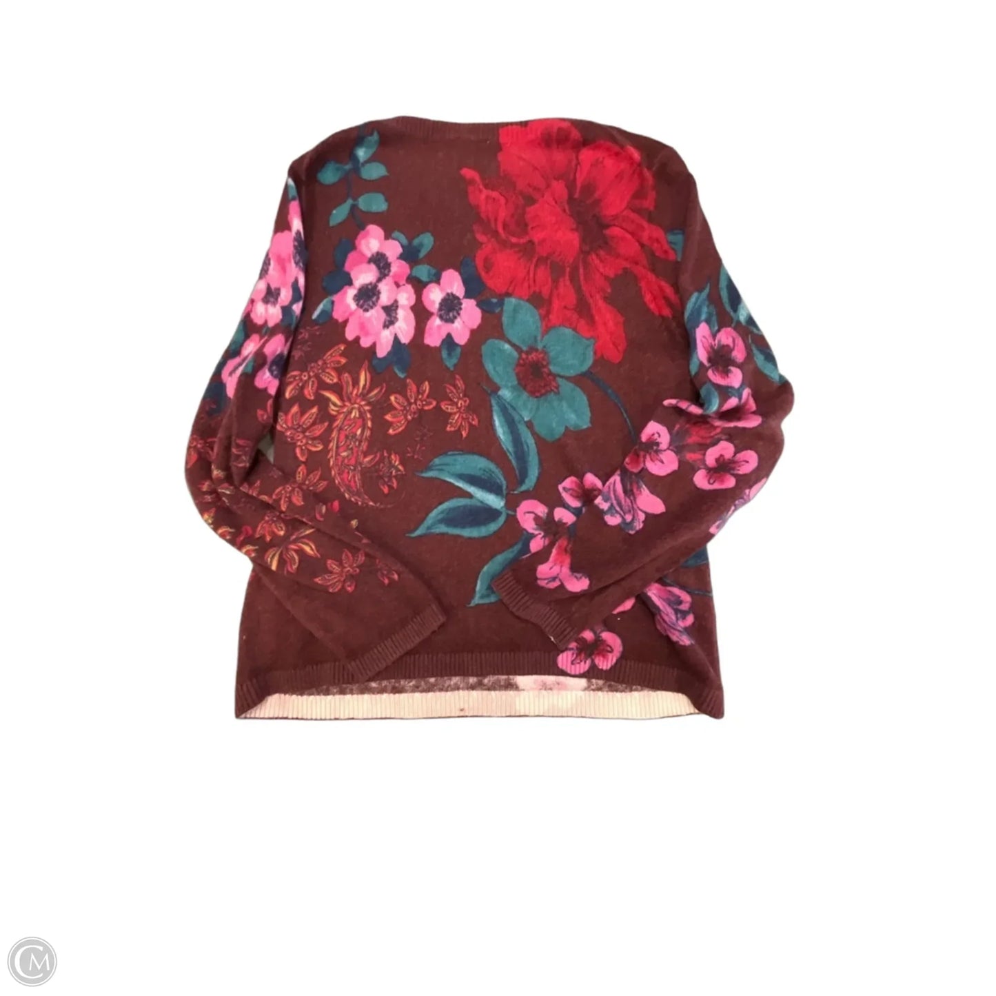Sweater By Talbots In Floral Print, Size: Xl