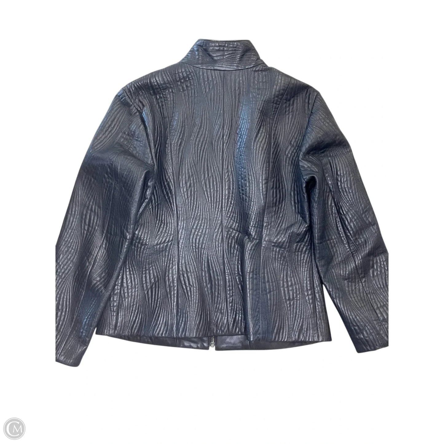 Jacket Leather By Clothes Mentor In Navy, Size: S