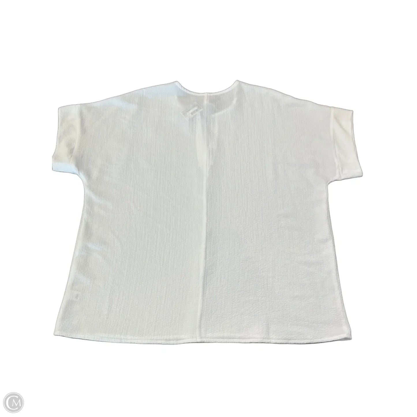 Blouse Short Sleeve By Zenana In White, Size: L