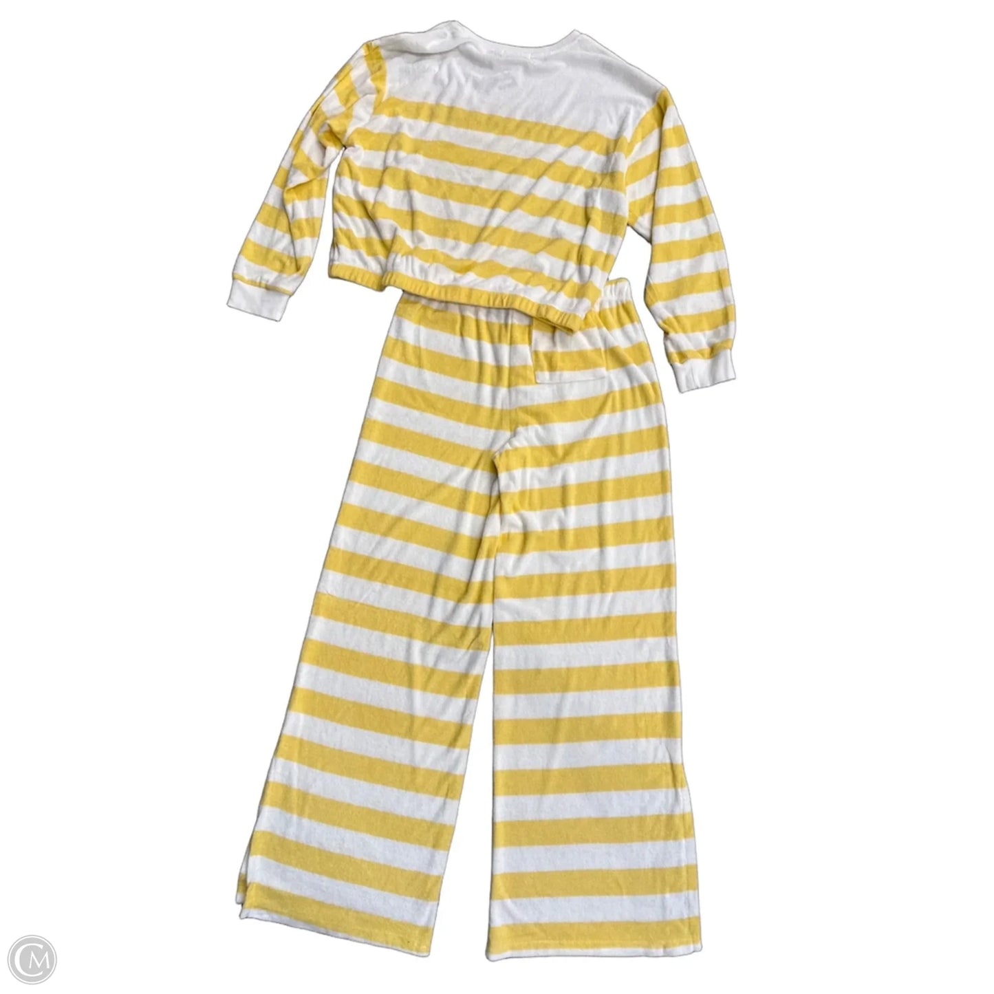 Pants Set 2pc By Clothes Mentor In White & Yellow, Size: L