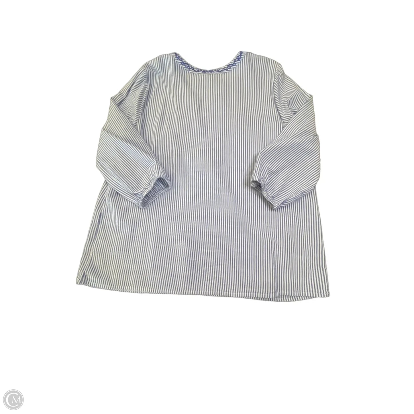 Blouse 3/4 Sleeve By Croft And Barrow In Striped Pattern, Size: L