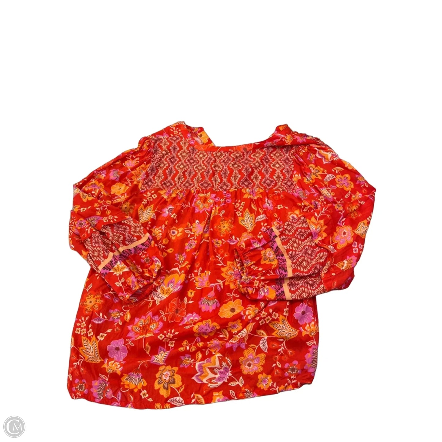 Blouse Long Sleeve By Liverpool In Red, Size: Xl