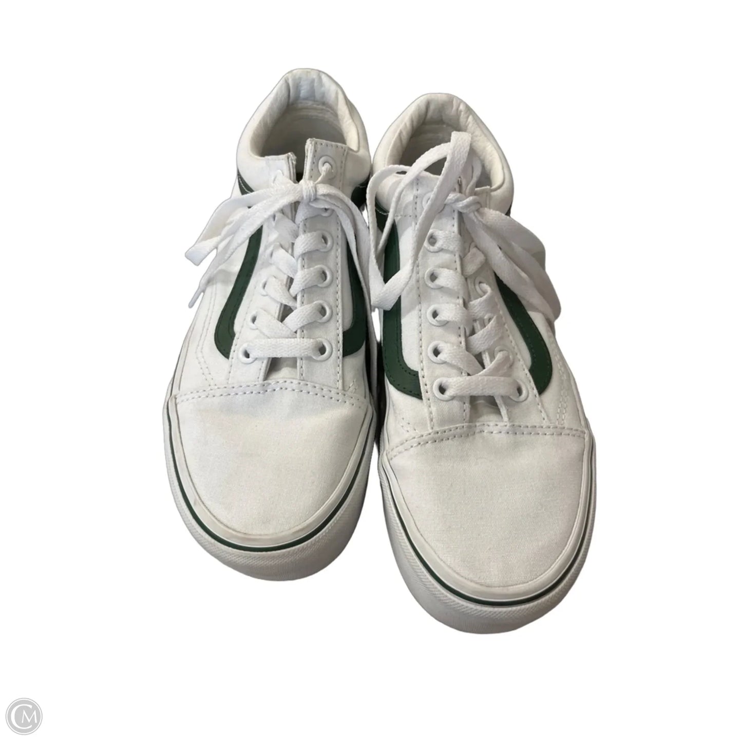 Shoes Sneakers By Vans In Green & White, Size: 7.5