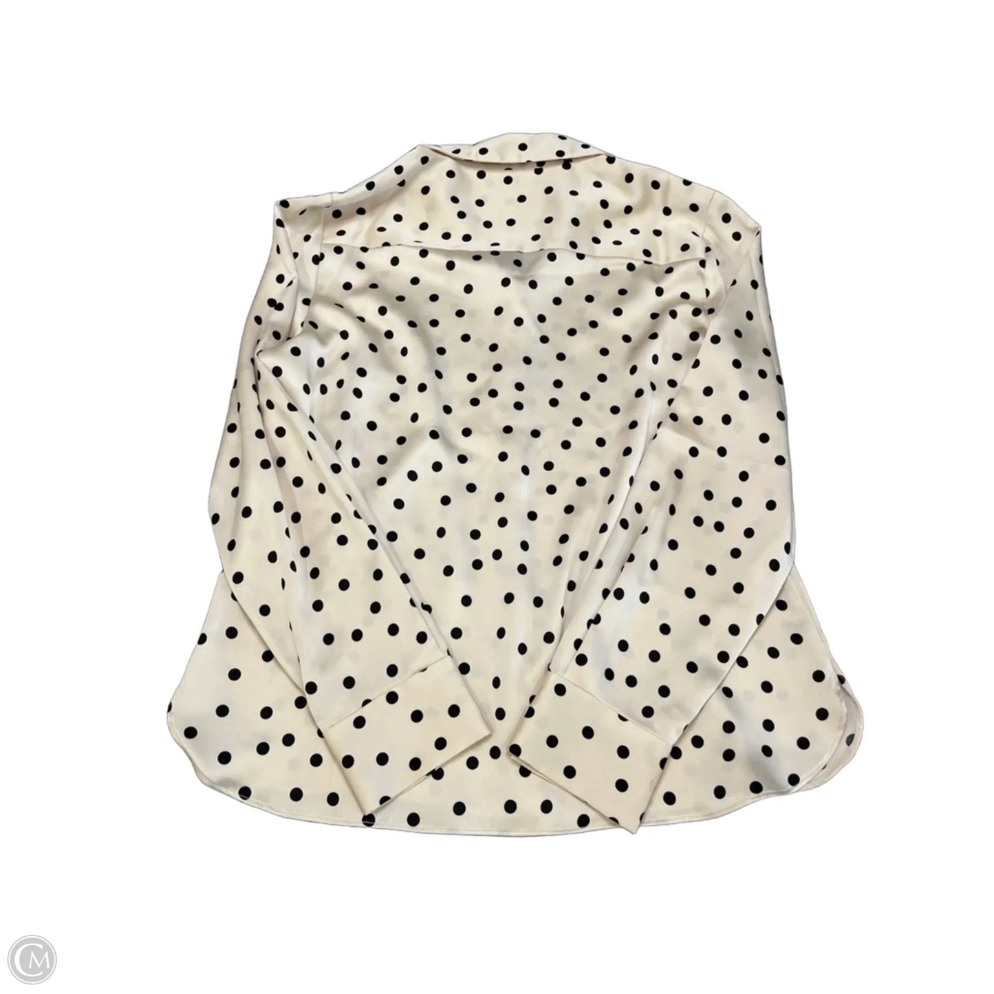 Blouse Long Sleeve By A New Day In Polkadot Pattern, Size: M