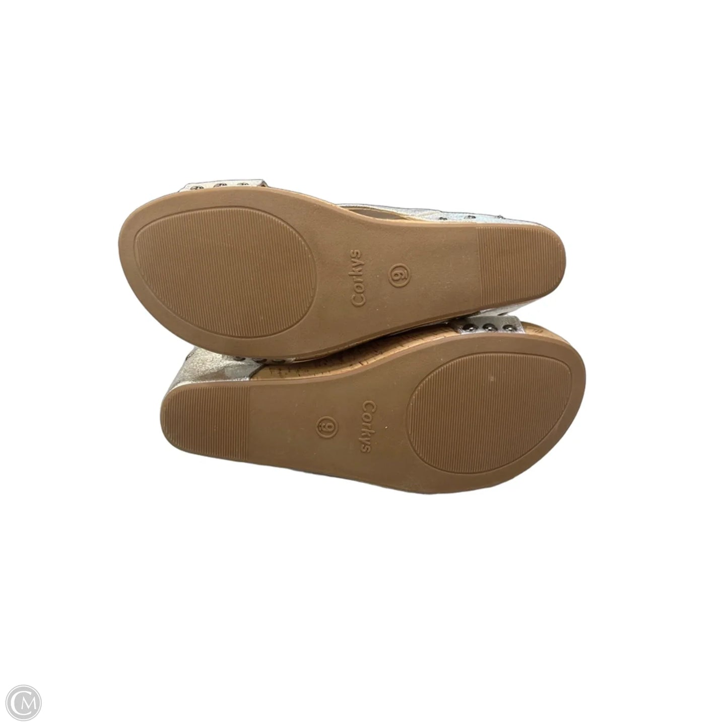 Shoes Heels Wedge By Corkys In Silver, Size: 9