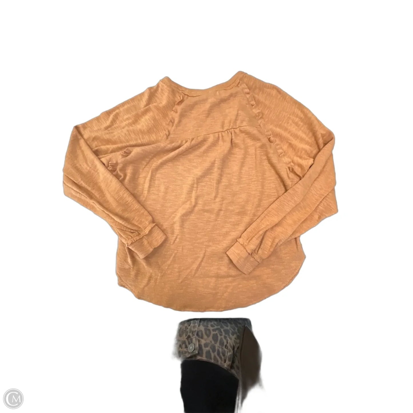 Top Long Sleeve By Pilcro In Orange, Size: M