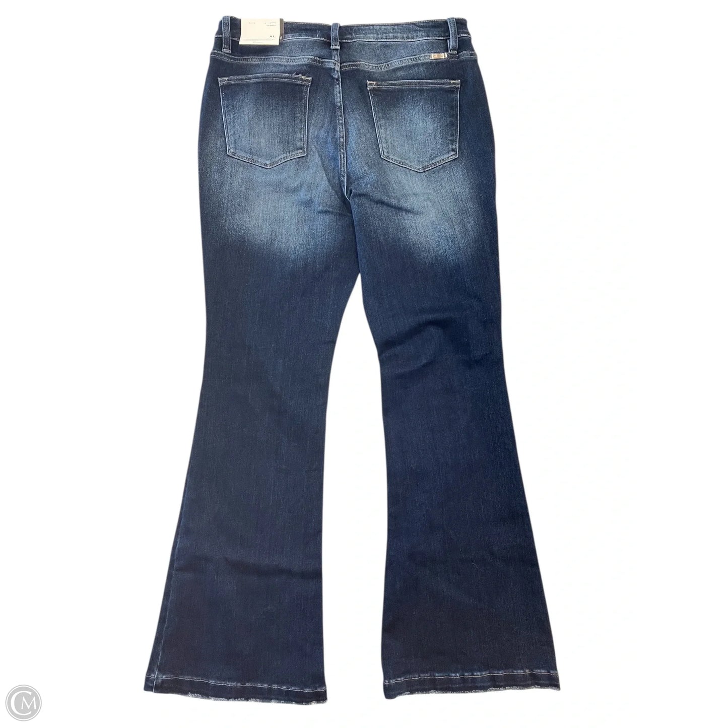 Jeans Flared By Kancan In Blue Denim, Size: Xl