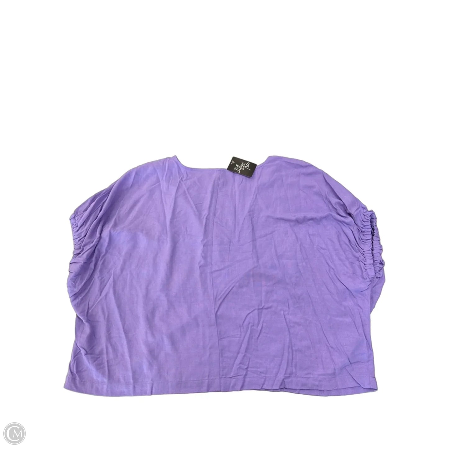 Blouse Short Sleeve By Zenana In Purple, Size: L