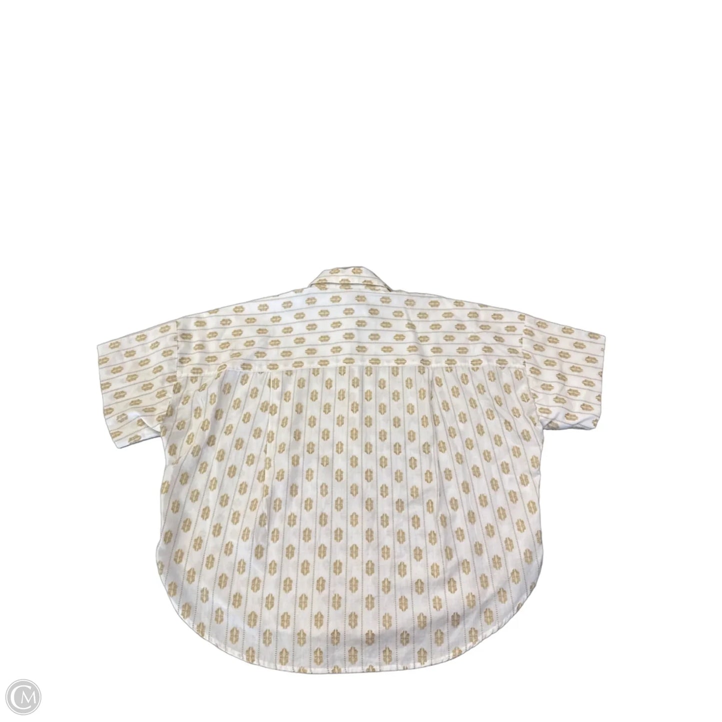 Top Short Sleeve By Loft In Tan & White, Size: Xsp