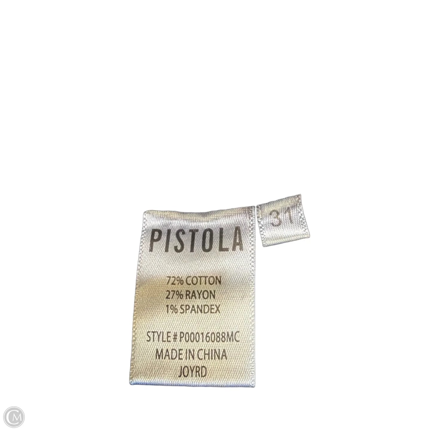 Jeans Straight By Pistola In Black Denim, Size: 12