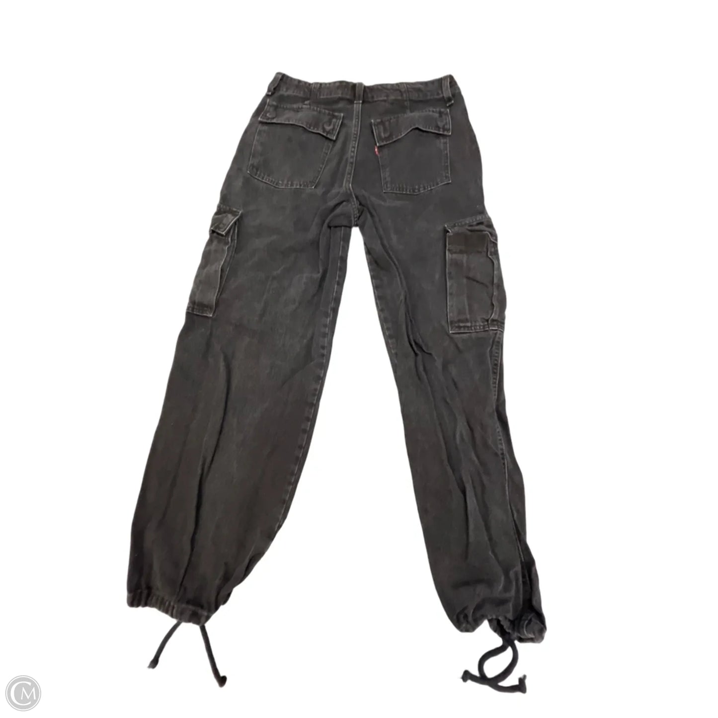 Jeans Wide Leg By Levis In Black Denim, Size: 4