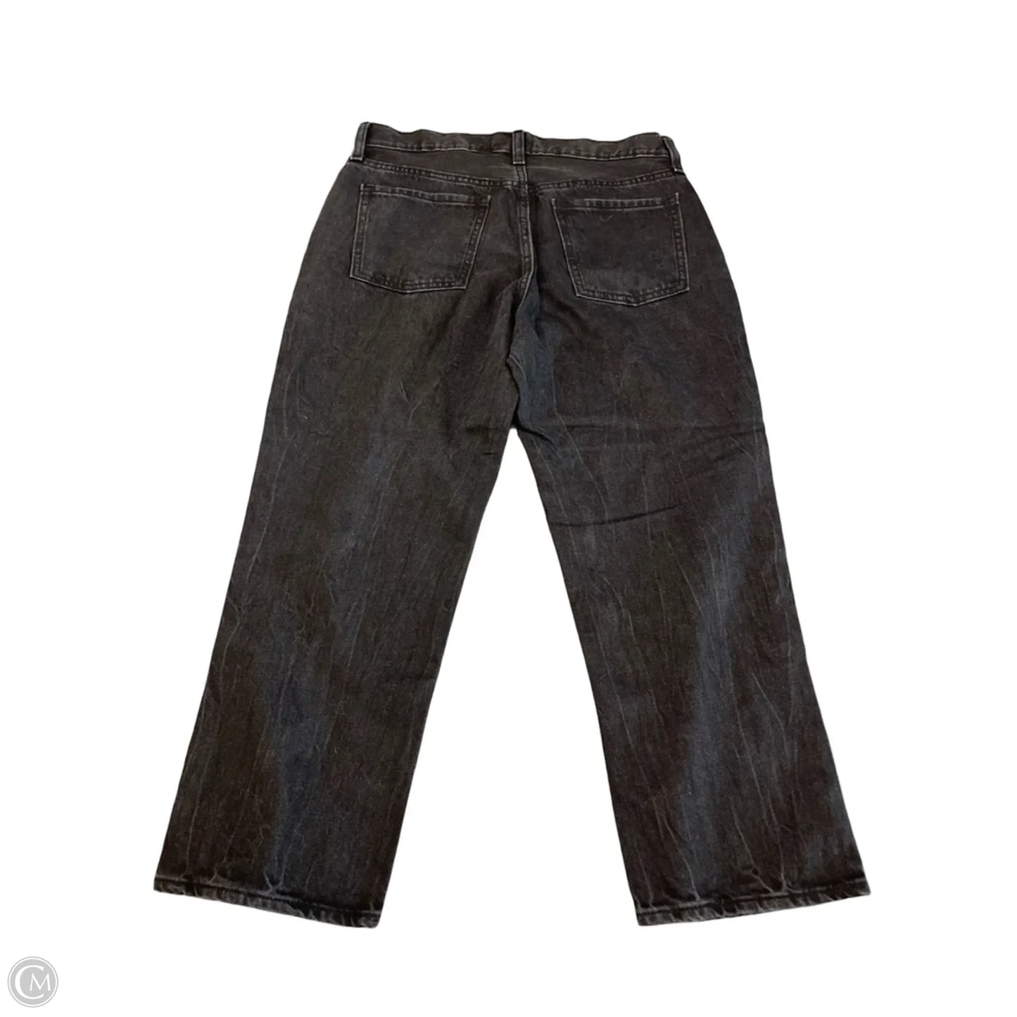 Jeans Straight By Old Navy In Black Denim, Size: 8