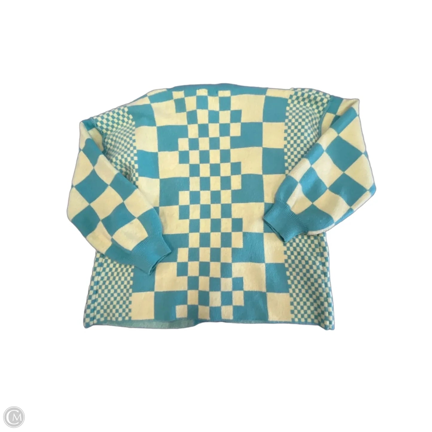 Sweater Cardigan By Talulah In Green & Yellow, Size: L