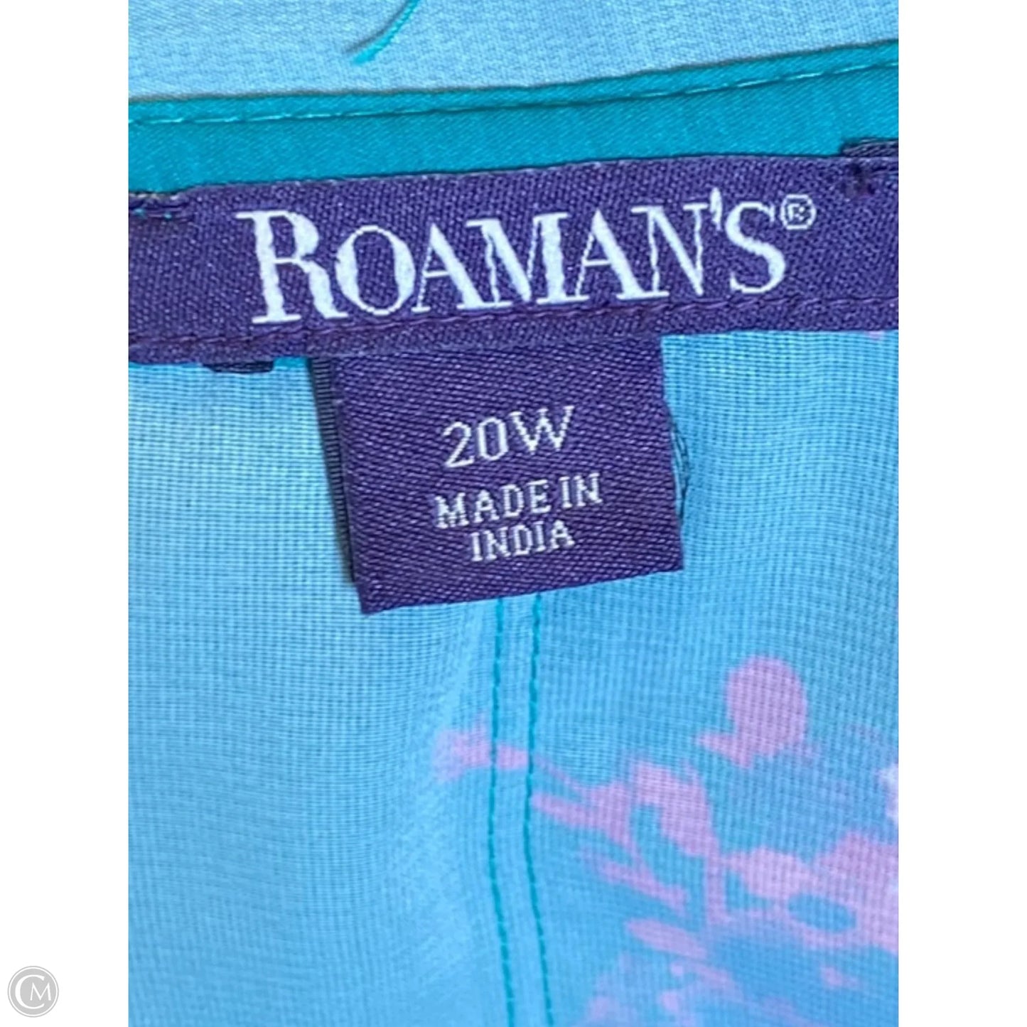 Top 3/4 Sleeve By Roamans In Floral Print, Size: 20