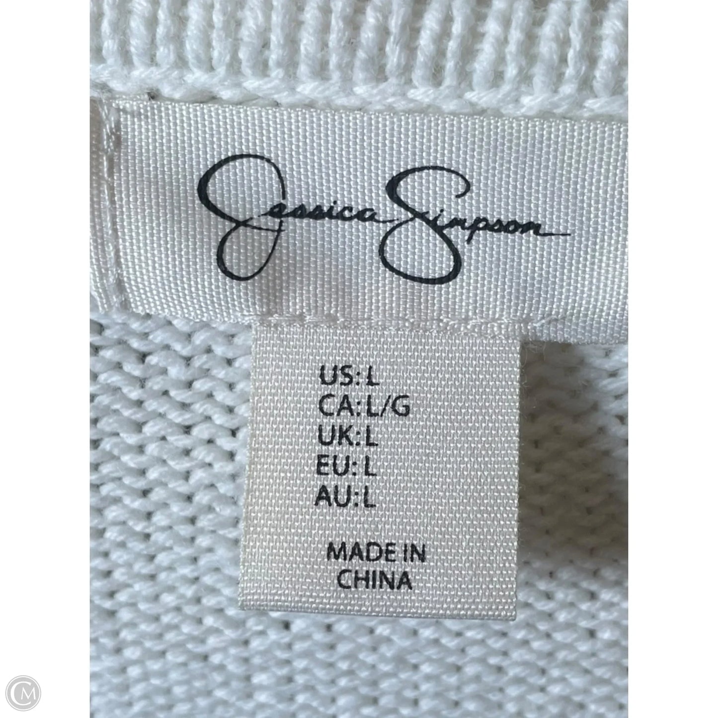 Sweater Short Sleeve By Jessica Simpson In Striped Pattern, Size: L