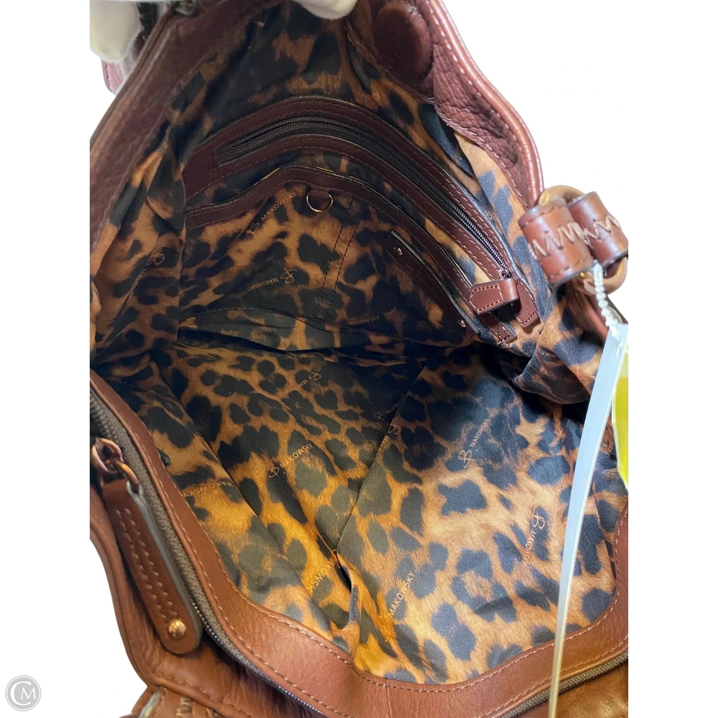 Handbag Leather By Makowsky, Size: Medium