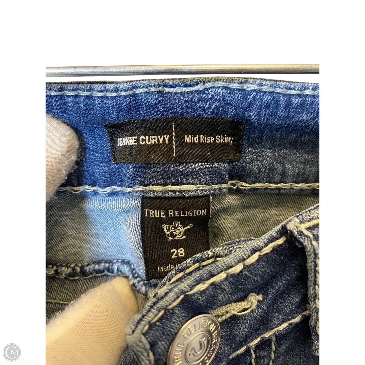 Jeans Skinny By True Religion In Blue Denim, Size: 8