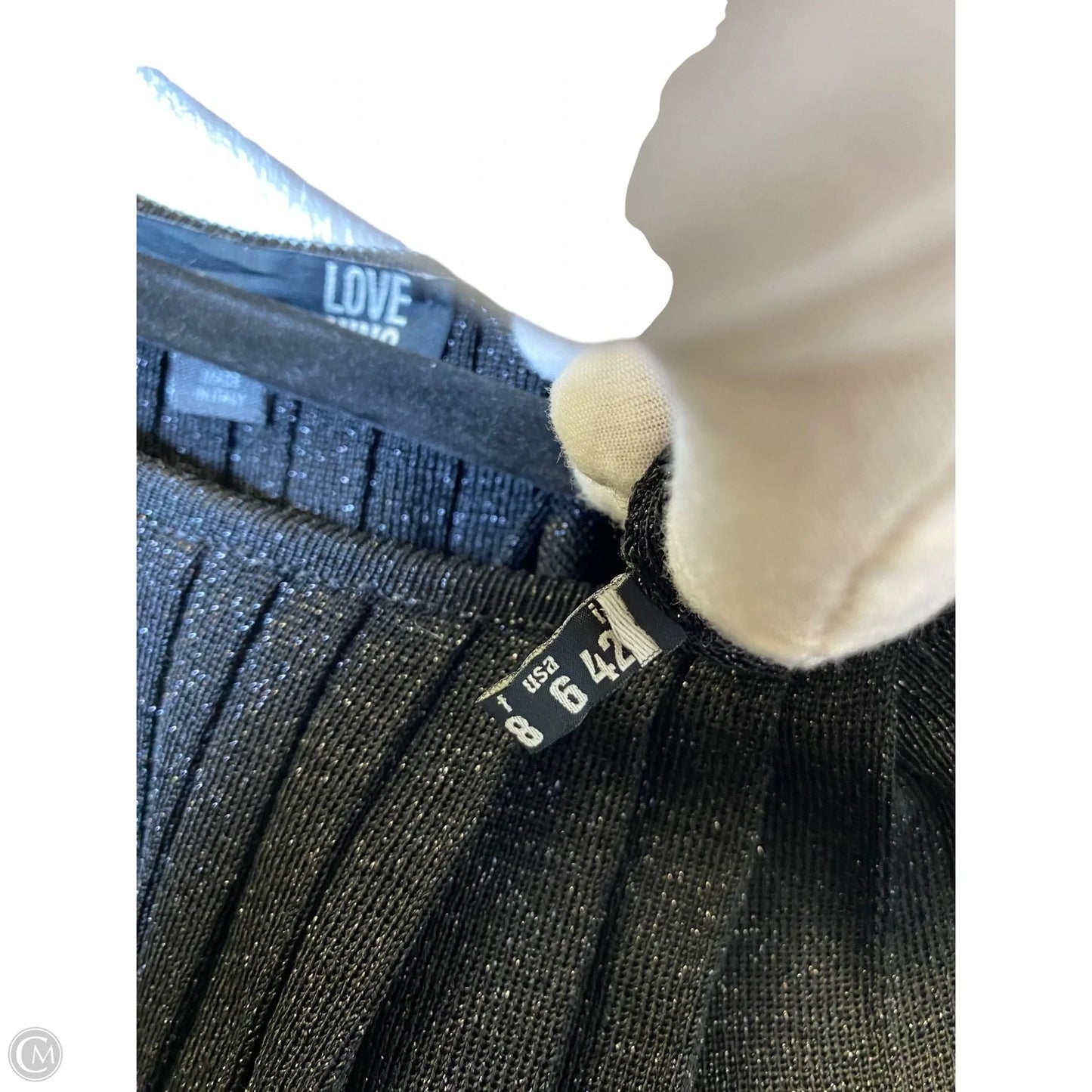 Dress Luxury Designer By Moschino In Black, Size: 6