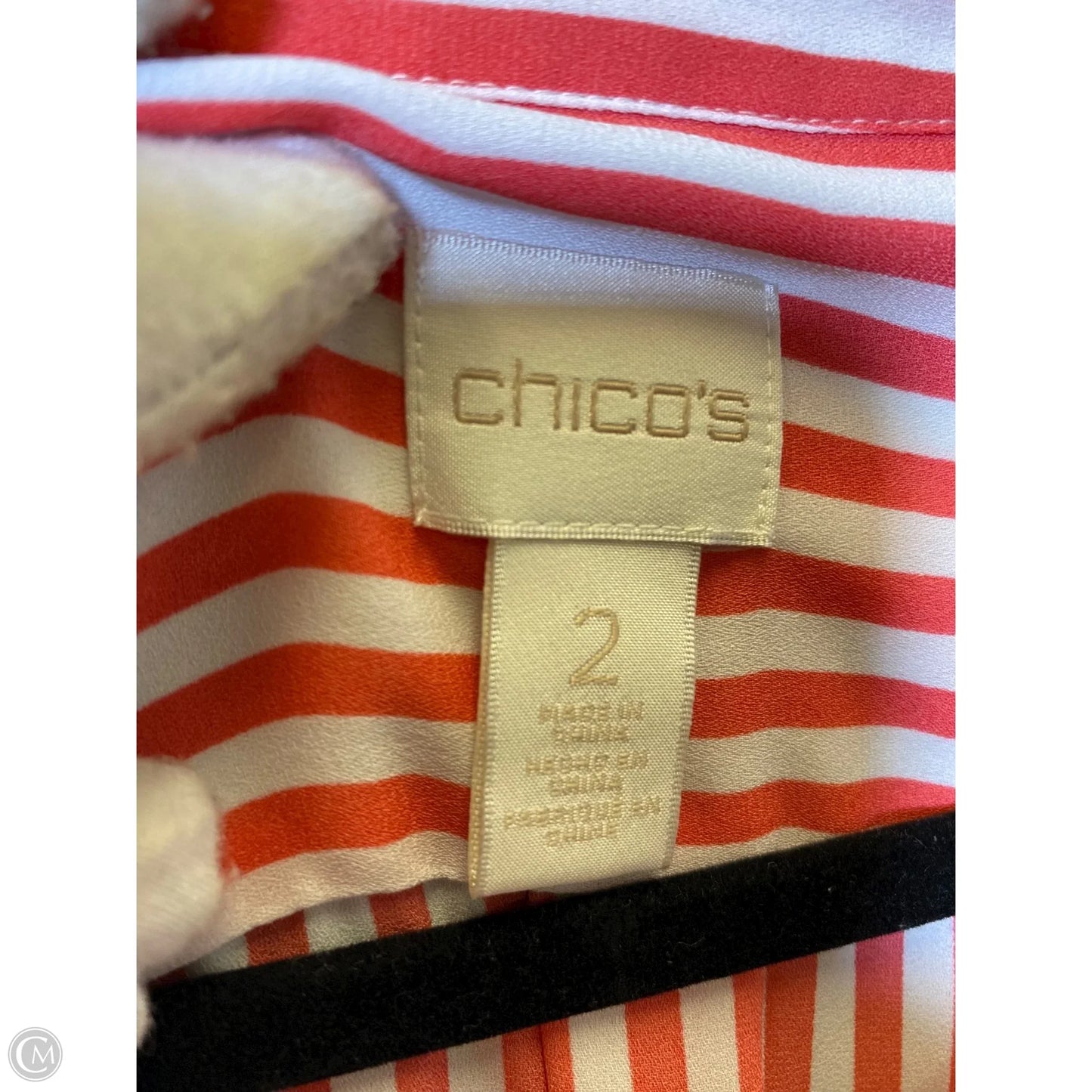 Top Long Sleeve By Chicos In Striped Pattern, Size: L