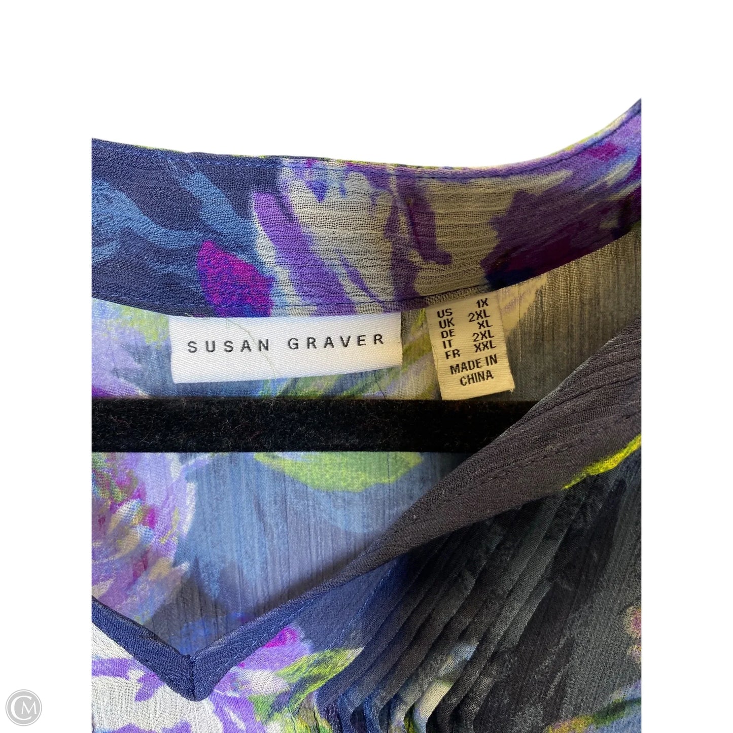 Top Long Sleeve By Susan Graver In Multi-colored, Size: 1x