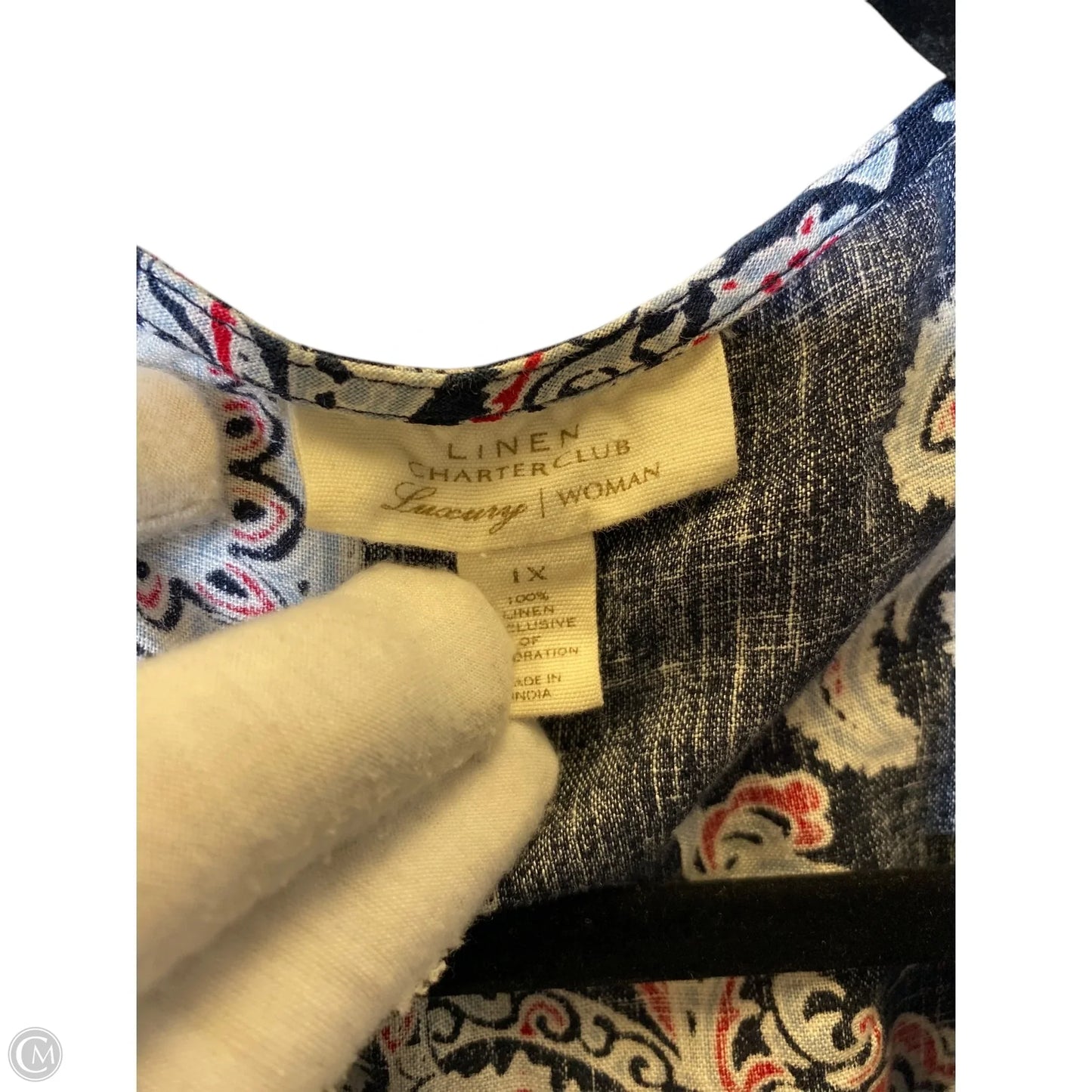 Top 3/4 Sleeve By Charter Club In Multi-colored, Size: 1x