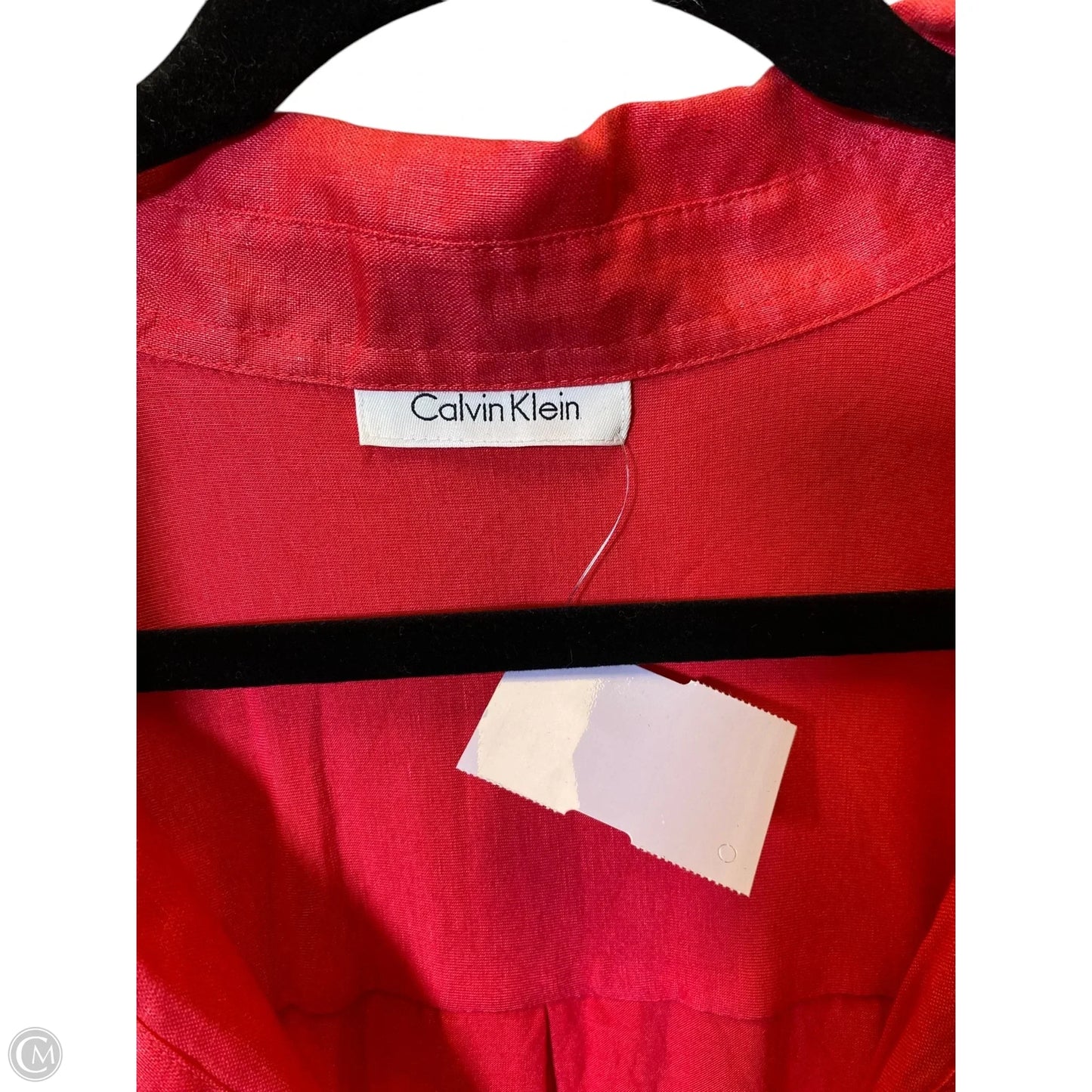 Blouse Long Sleeve By Calvin Klein In Coral, Size: 2x