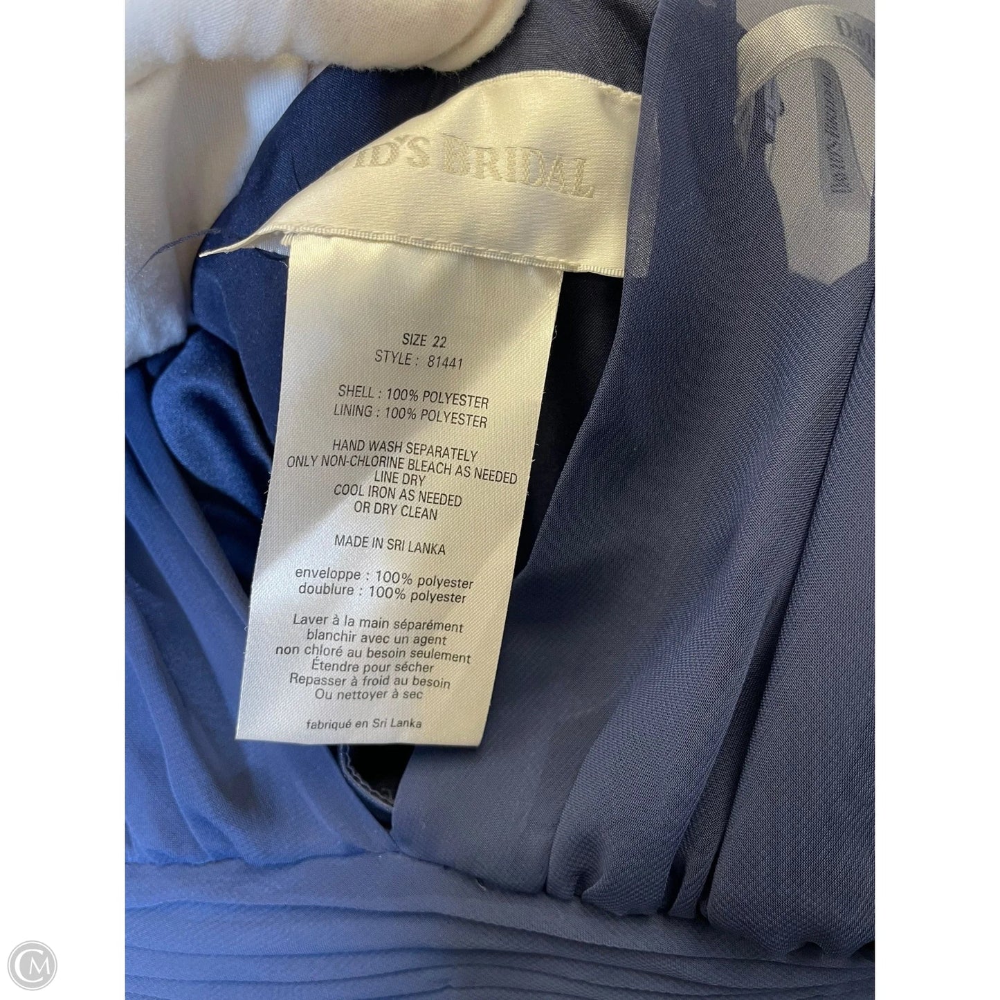 Dress Party Long By David’s Bridal In Navy, Size: 3x