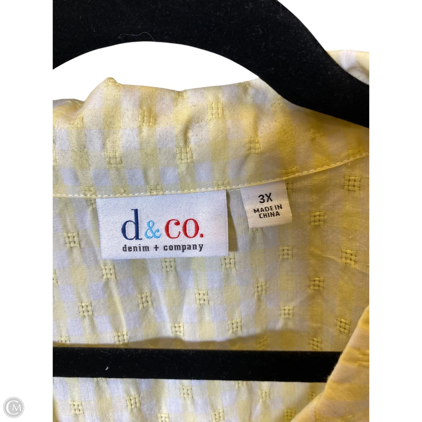 Blouse 3/4 Sleeve By Cmc In Yellow, Size: 3x