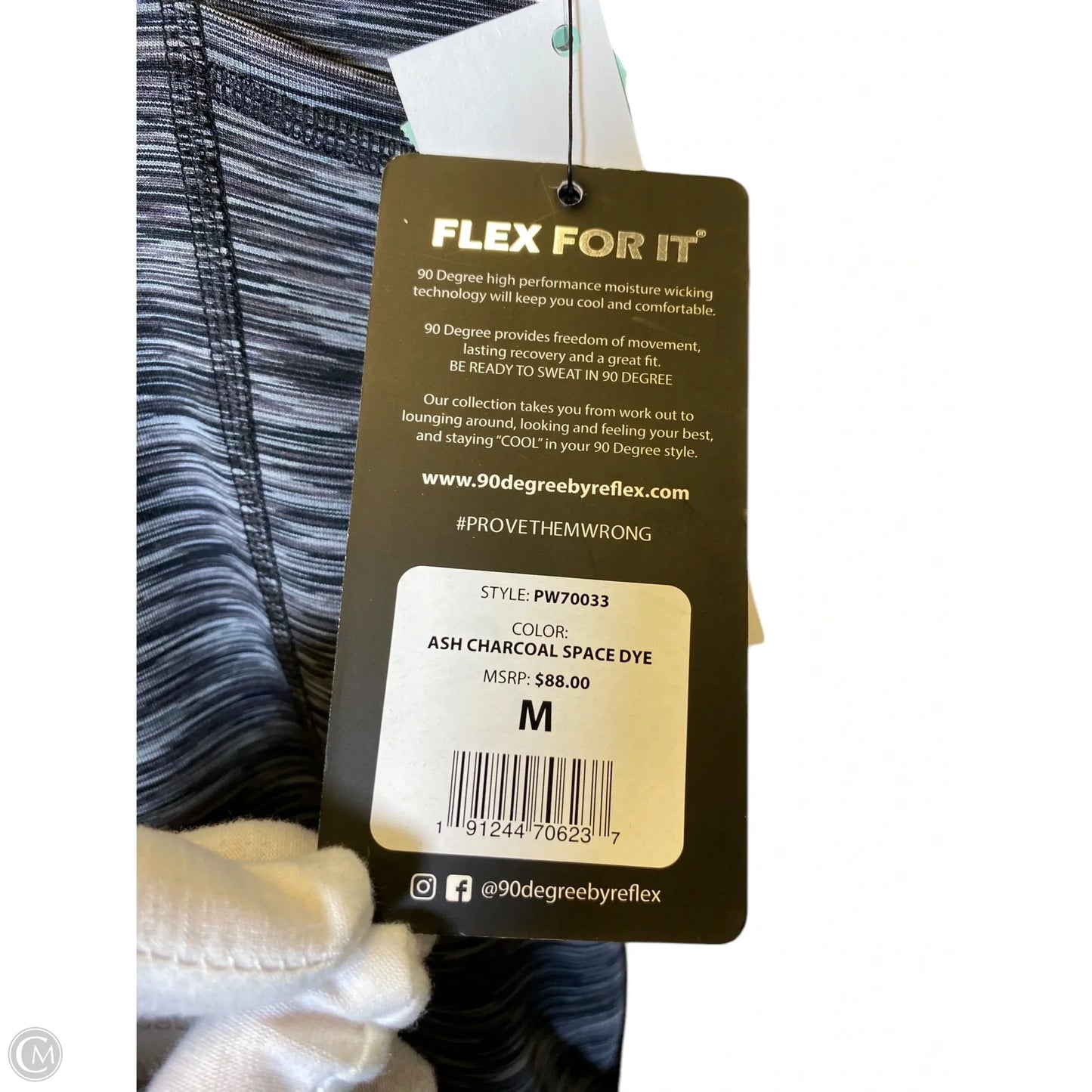 Athletic Leggings By 90 Degrees By Reflex In Grey, Size: M