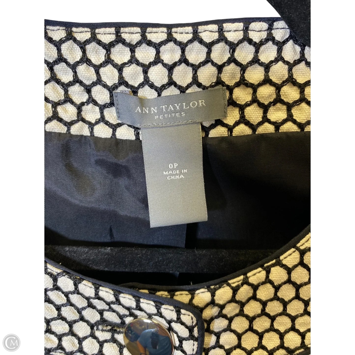 Blazer By Ann Taylor In Black & White, Size: 0