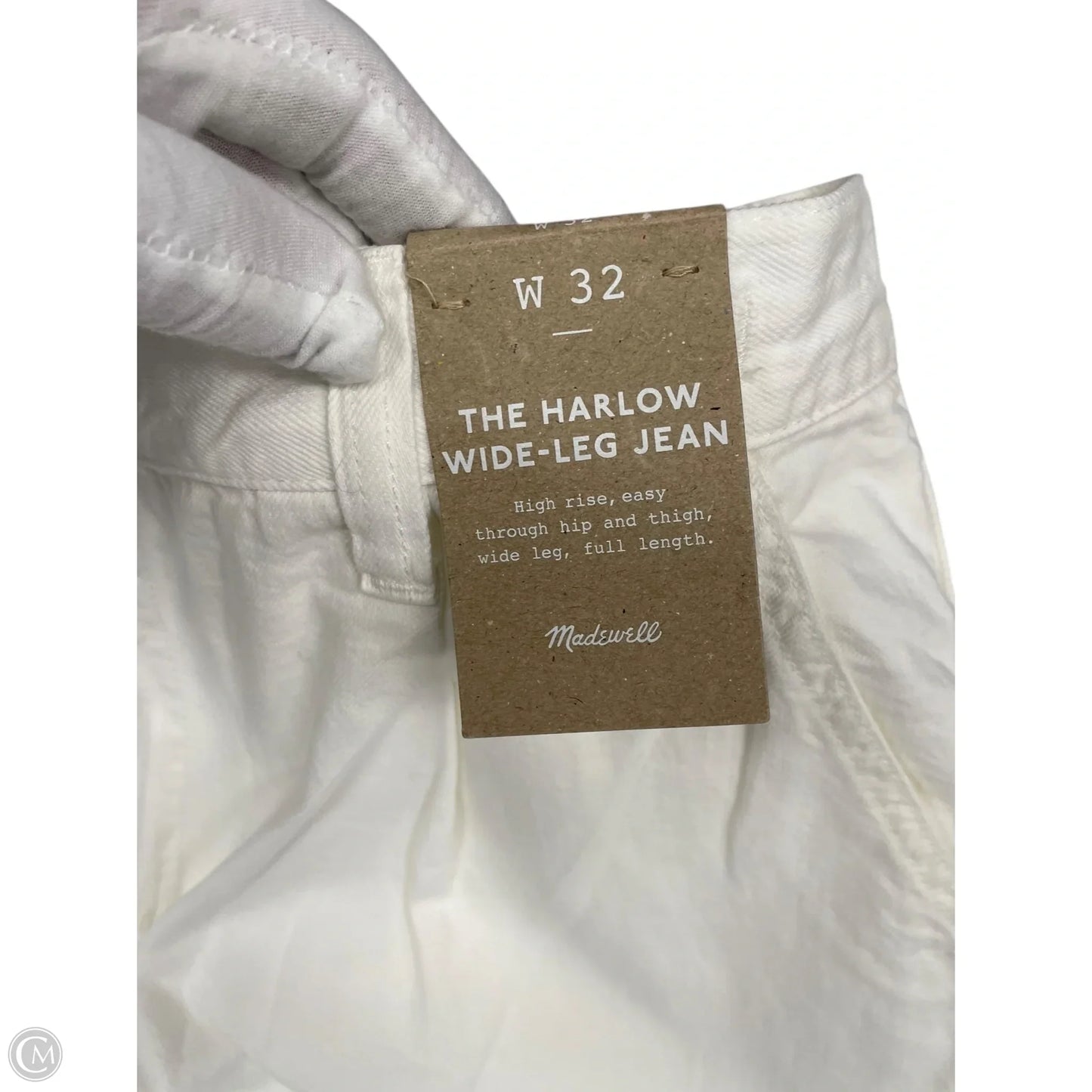 Jeans Wide Leg By Madewell In White Denim, Size: 14
