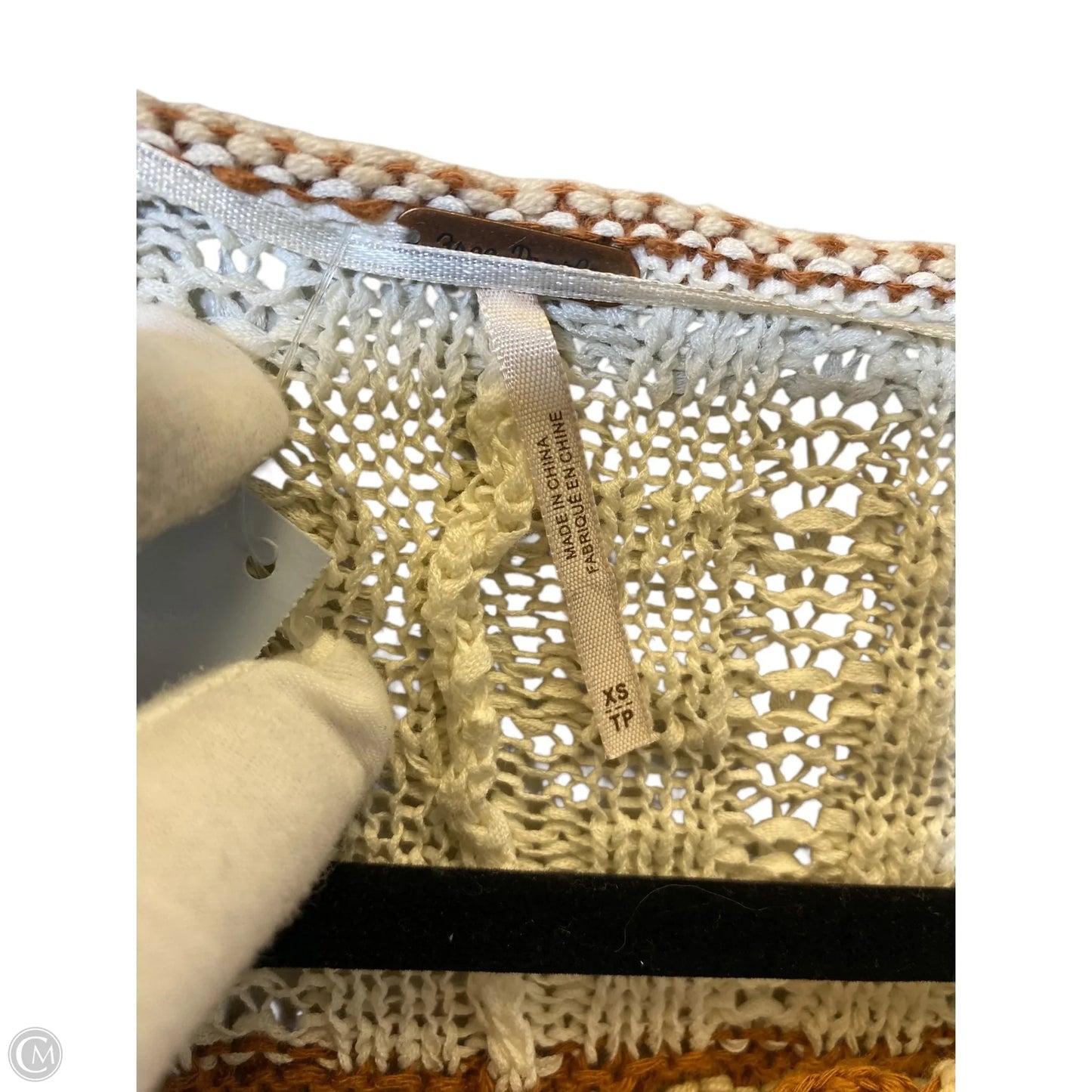 Cardigan By Free People In Brown & Cream, Size: Xs