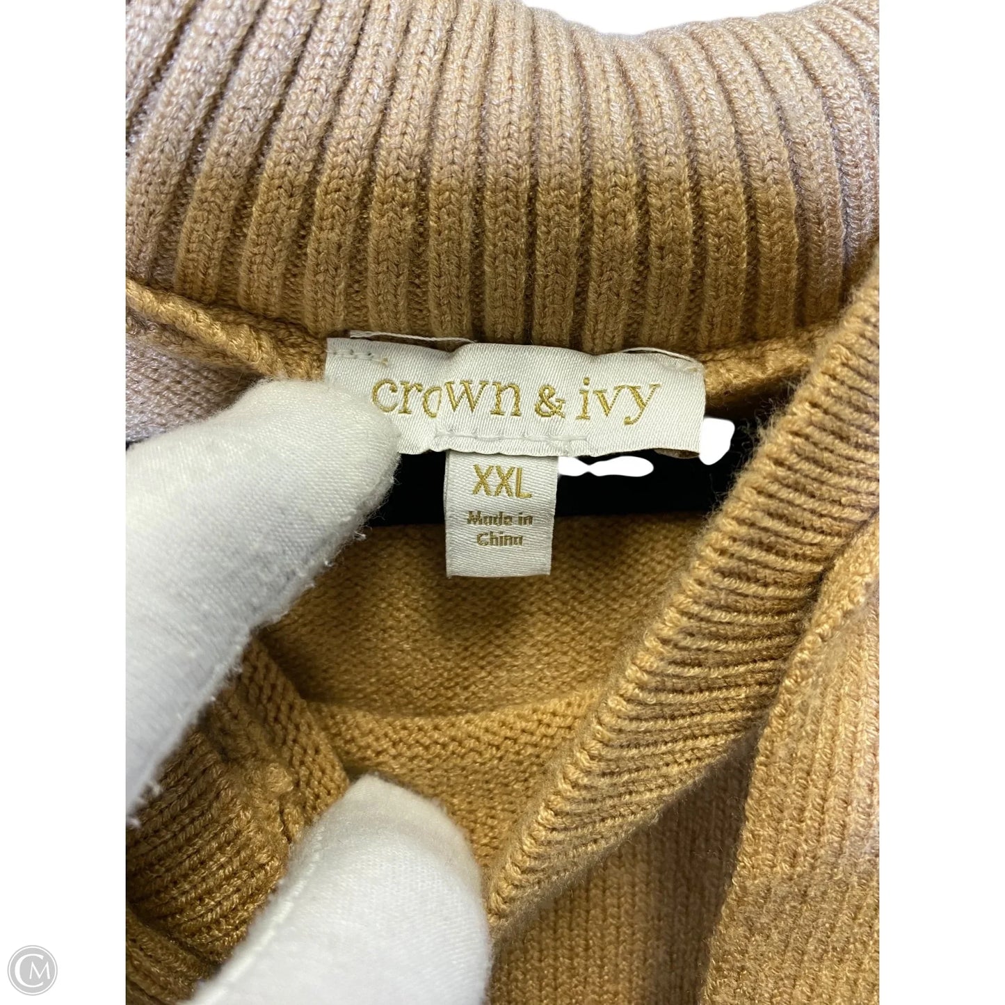 Sweater By Crown And Ivy In Black & Tan, Size: XXL