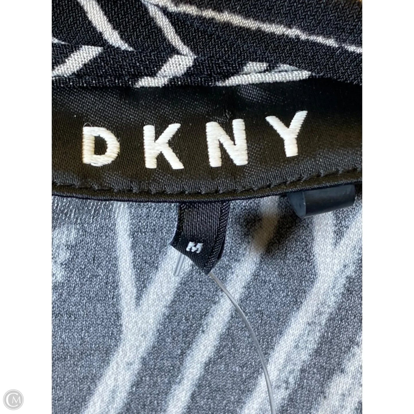 Blouse Short Sleeve By Dkny In Black & White, Size: M
